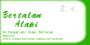 bertalan alapi business card